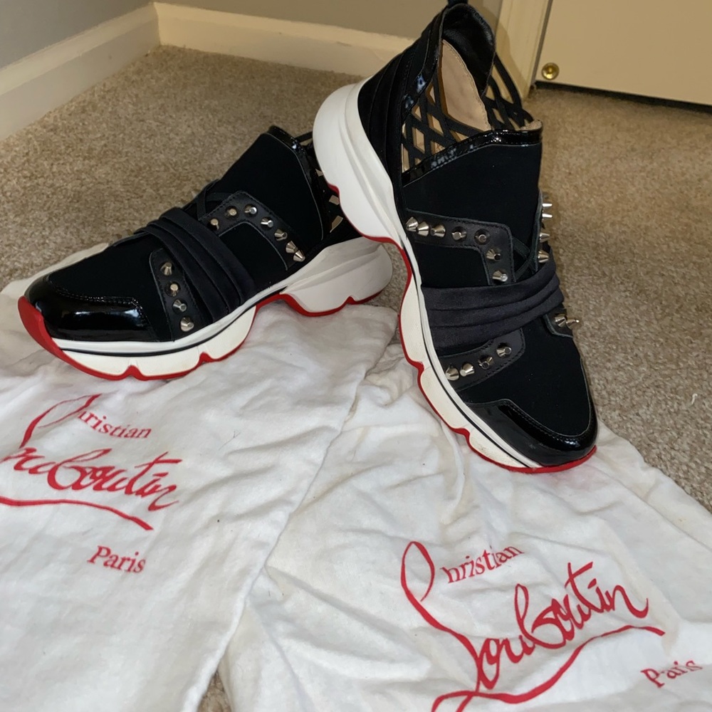 Christian Louboutin Black Sneakers with Red Soles